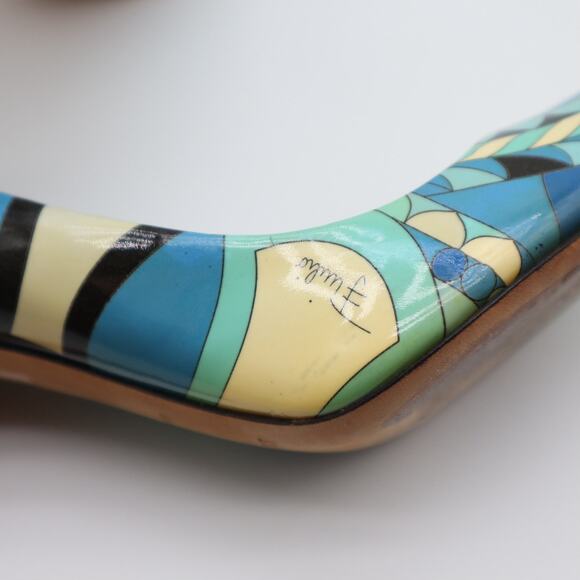 Emilio Pucci Patent Leather Abstract Printed Pumps Size 39 EU - Picture 10 of 12